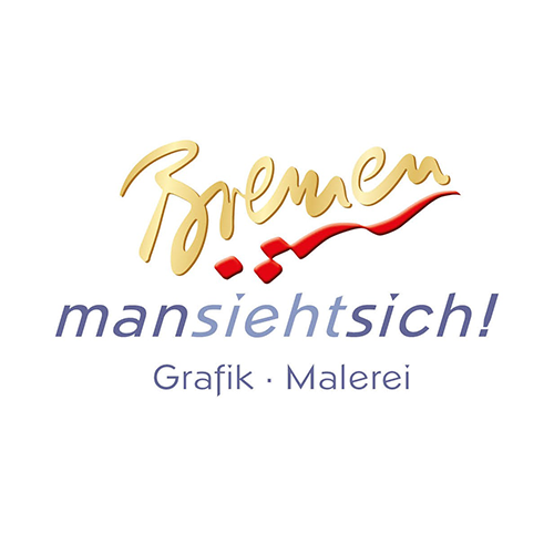 Man sieht sich Logo auf weißem Hintergrund